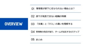 管理者の負担が減りチームが成長する4つのステップ